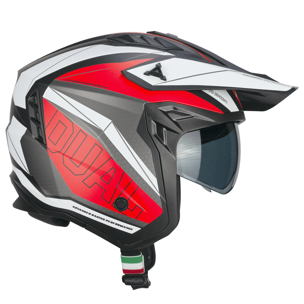 Casco jet CGM 155G RUSH DUAL Negro Rojo mate