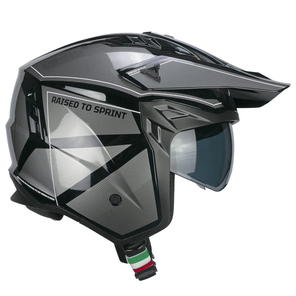 Casco jet CGM 155S RUSH RACE Negro Grafito