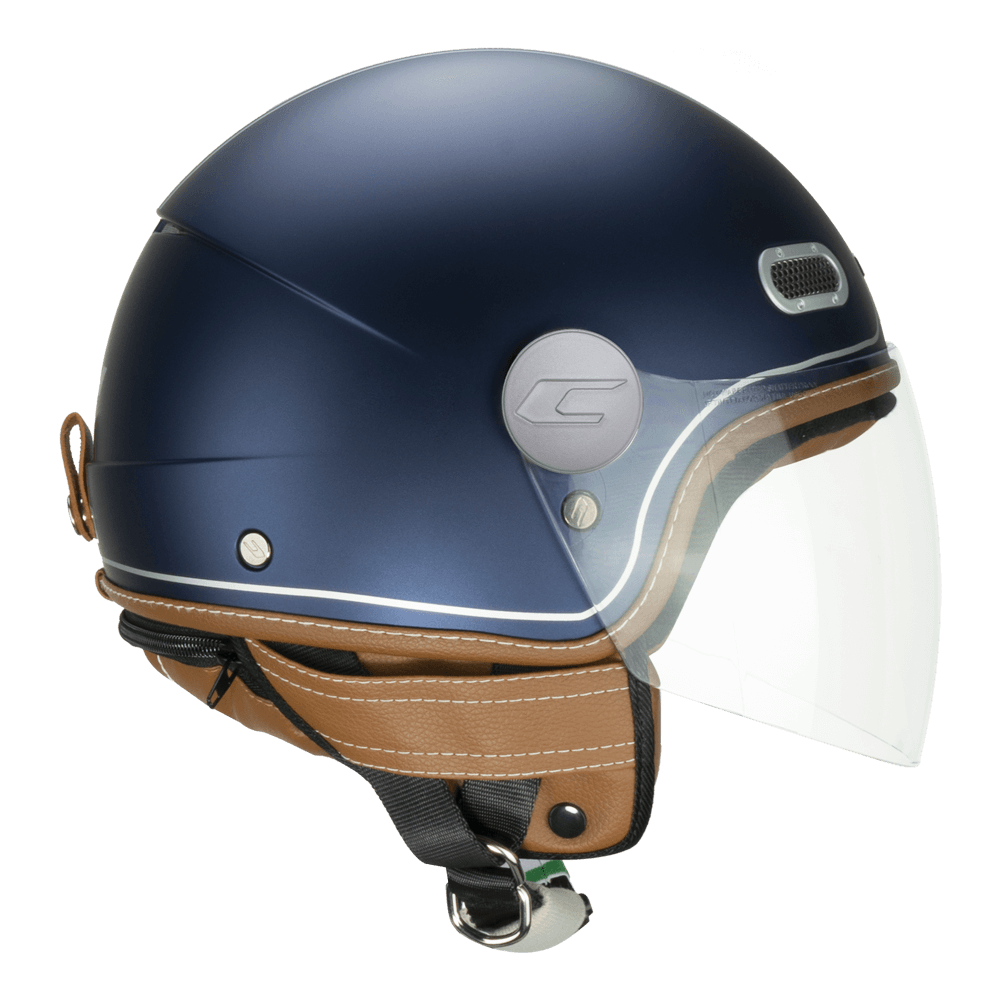 Casco jet CGM 191V PIX VINTAGE Azul Plata satinado largo