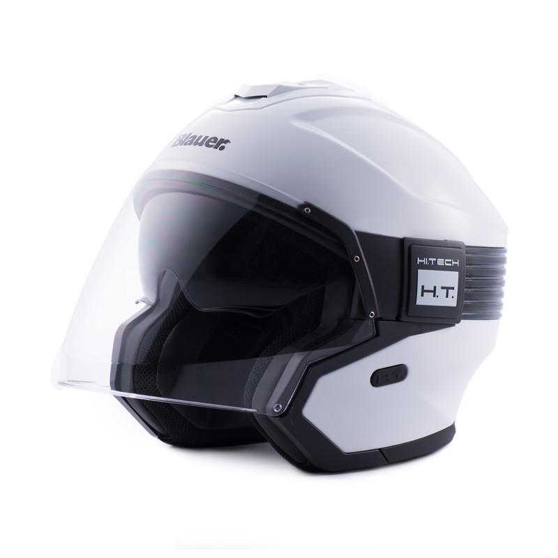 Casco Jet Blauer Hacker Blanco Negro