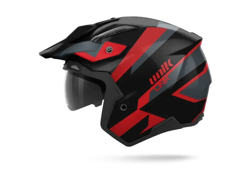 Casco Trial Unik Link DV Blueza negro mate/ rojo