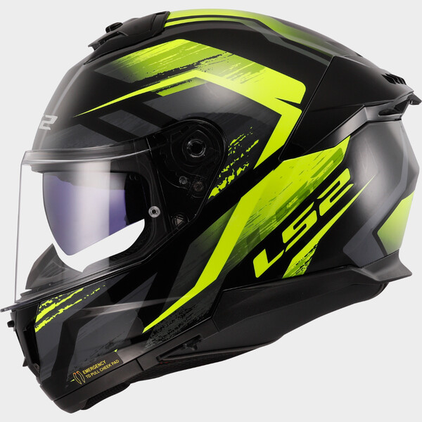 LS2 FF808 STREAM II FURY H-V YELLOW-06 XXS Negro