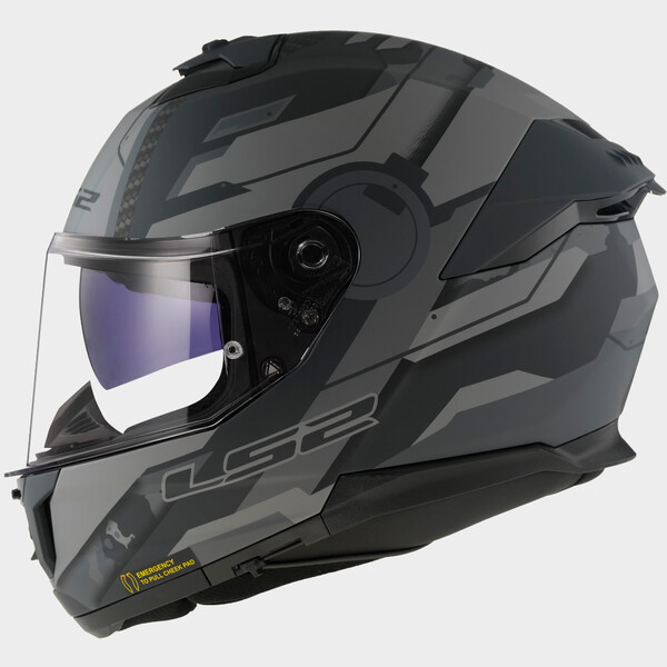 [168082507XXS] LS2 FF808 STREAM II SHADOW M.TITANIUM GREY-06 XXS