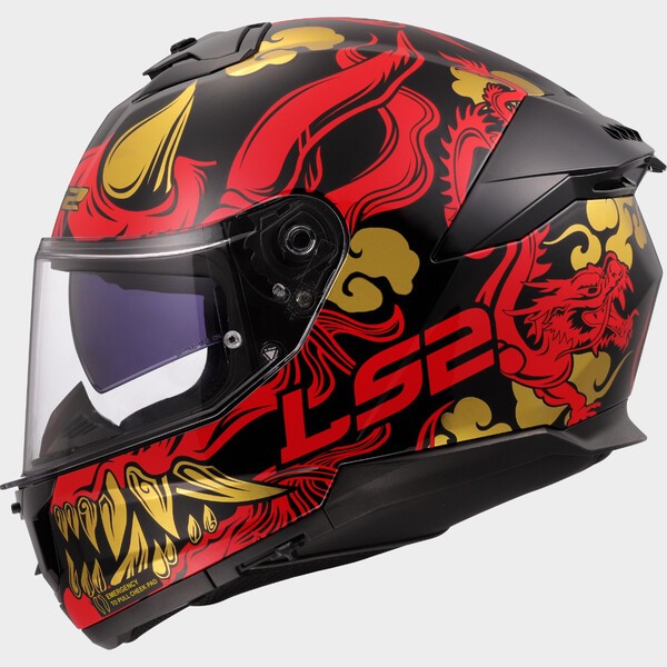 [168082812XXS] LS2 FF808 STREAM II DRAKO RED-06 XXS Negro