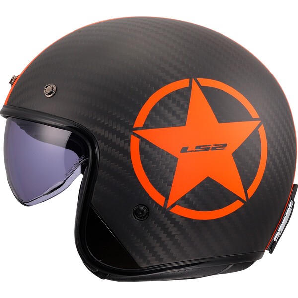 Casco Moto Jet LS2 OF601 Bob II C Star Naranja