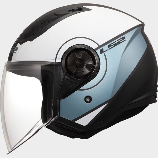 Casco Moto Jet LS2 OF616 Airflow II Cover Gris Azul
