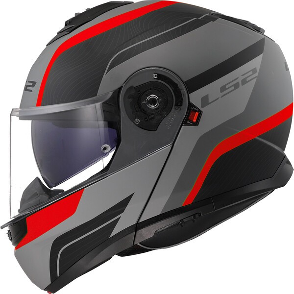 Casco Moto Modular LS2 FF908 Strobe II Monza Negro Gris Rojo