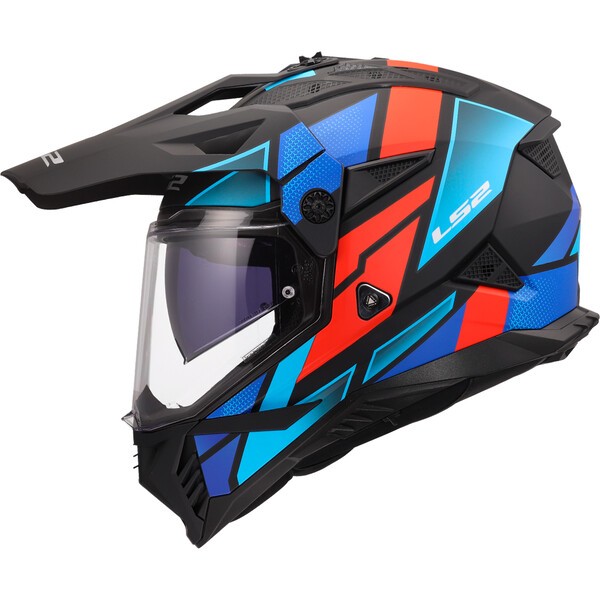 LS2 MX702 PIONEER II BLOCK BLUE-06 Negro Rojo