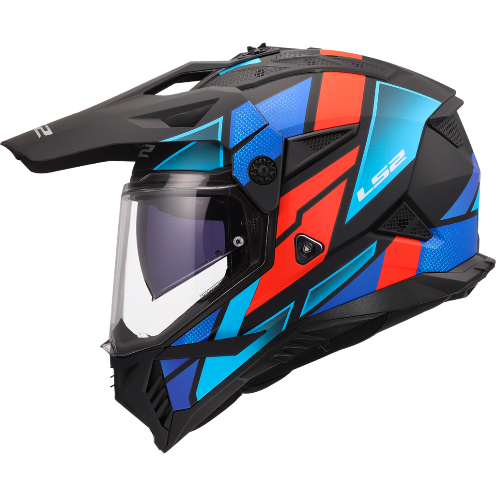 LS2 MX702 PIONEER II BLOCK BLUE-06 Negro Rojo