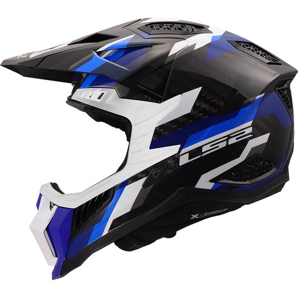Casco Moto Cross LS2 MX703 X-force Phantom Azul Blanco