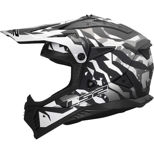 LS2 MX708 FAST II GROTESK GREY-06 Negro