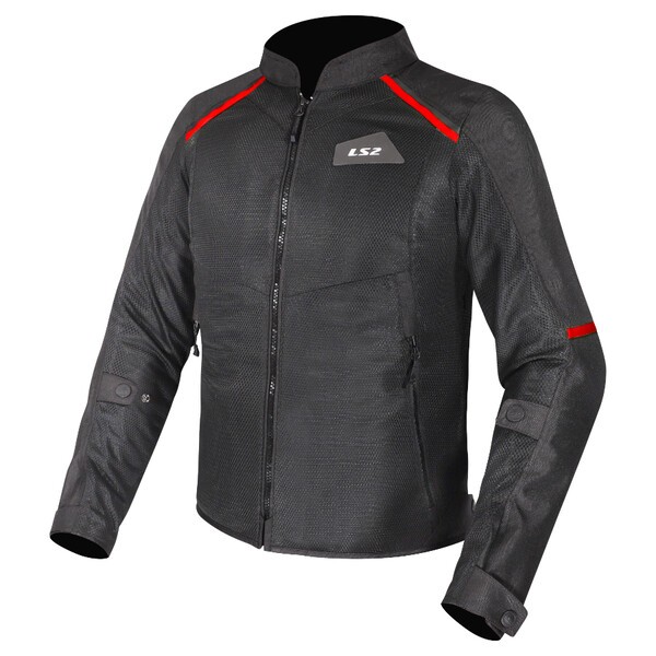 [64330S01323XL] Chaqueta Hombre LS2 BREEZE Negro Rojo (3XL)