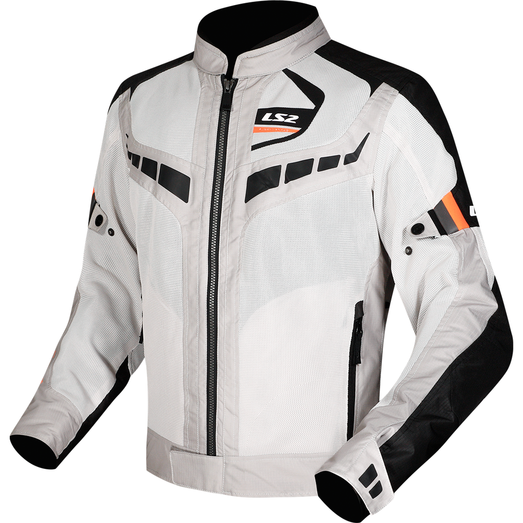 Chaqueta Moto Verano LS2 Garda Air Hombre Negro/Gris/Naranja Fluor CE