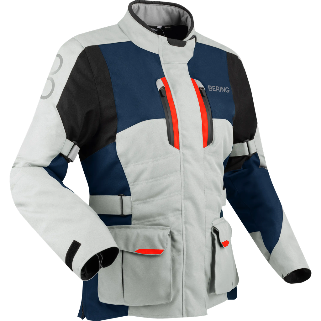 Chaqueta Bering Siberia Mujer Gris/Azul/Rojo