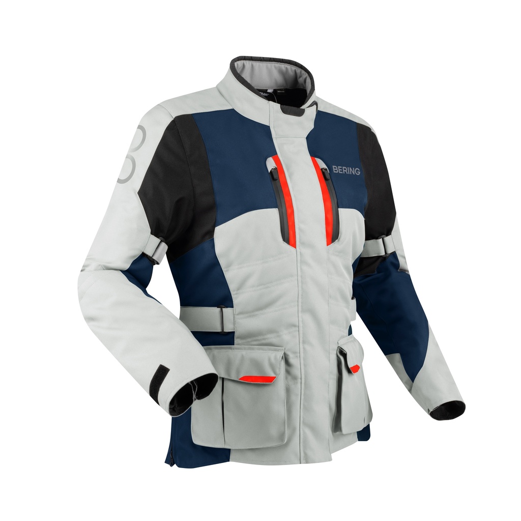 Chaqueta Bering Siberia Mujer Gris/Azul/Rojo