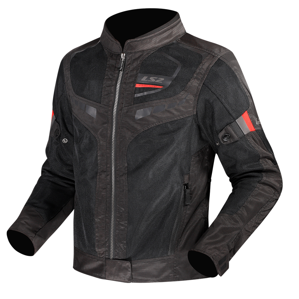 [64260S0032XS] Chaqueta Moto Verano LS2 Garda Air Mujer Negro Rojo (XS)
