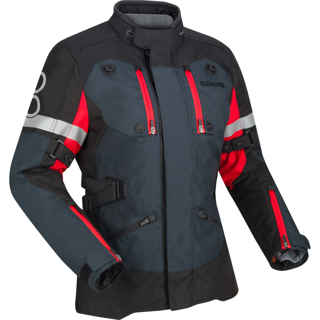 Chaqueta Bering Halifax - En 17353 Mujer Negro/Antracita/Rojo