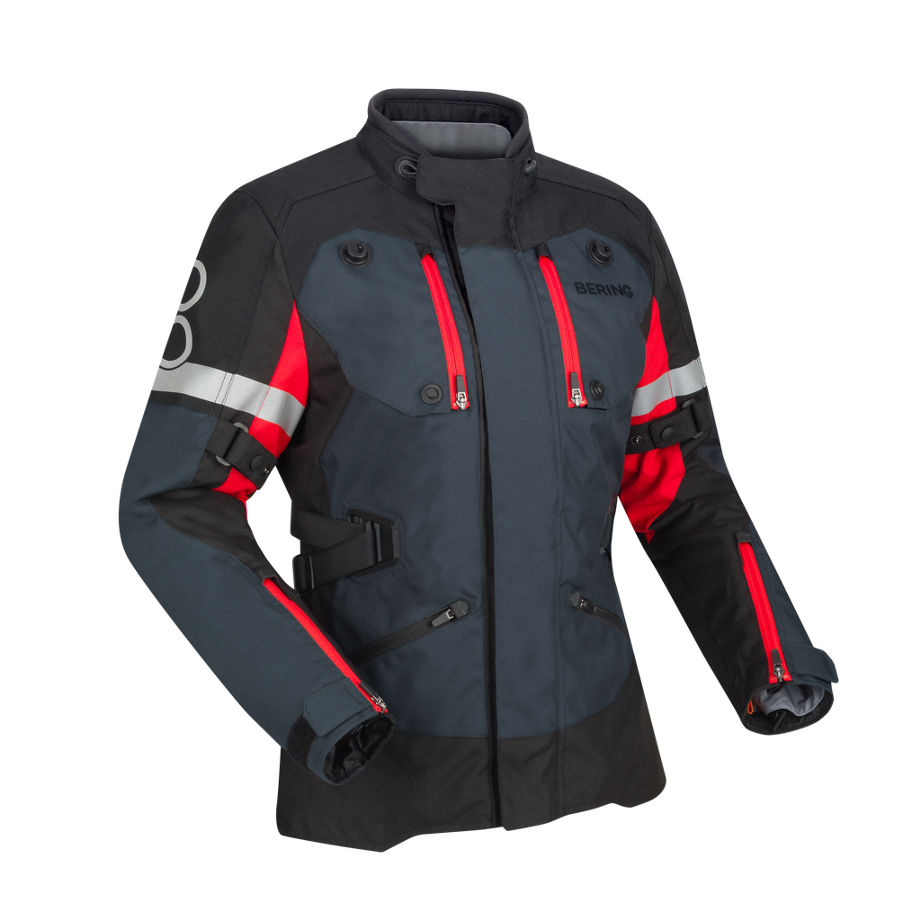 Chaqueta Bering Halifax - En 17353 Mujer Negro/Antracita/Rojo