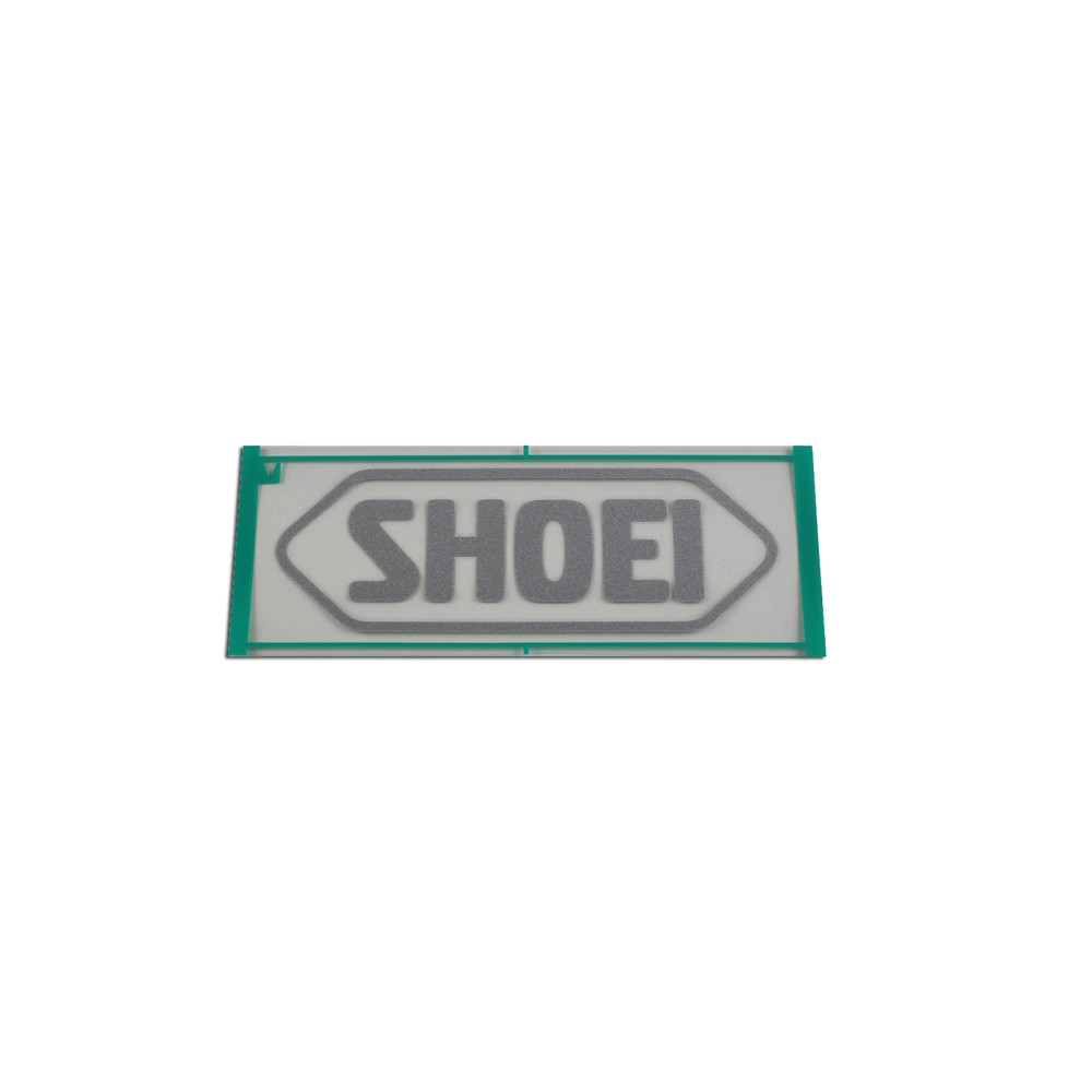 [090HL82MTSLV] Recambio Shoei Logo Frontal 82MM RJ Platinum-r / S-20 Plata Mate