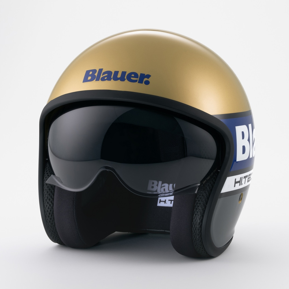 Casco Jet Blauer Pilot 4.0 Oro Azul Gris