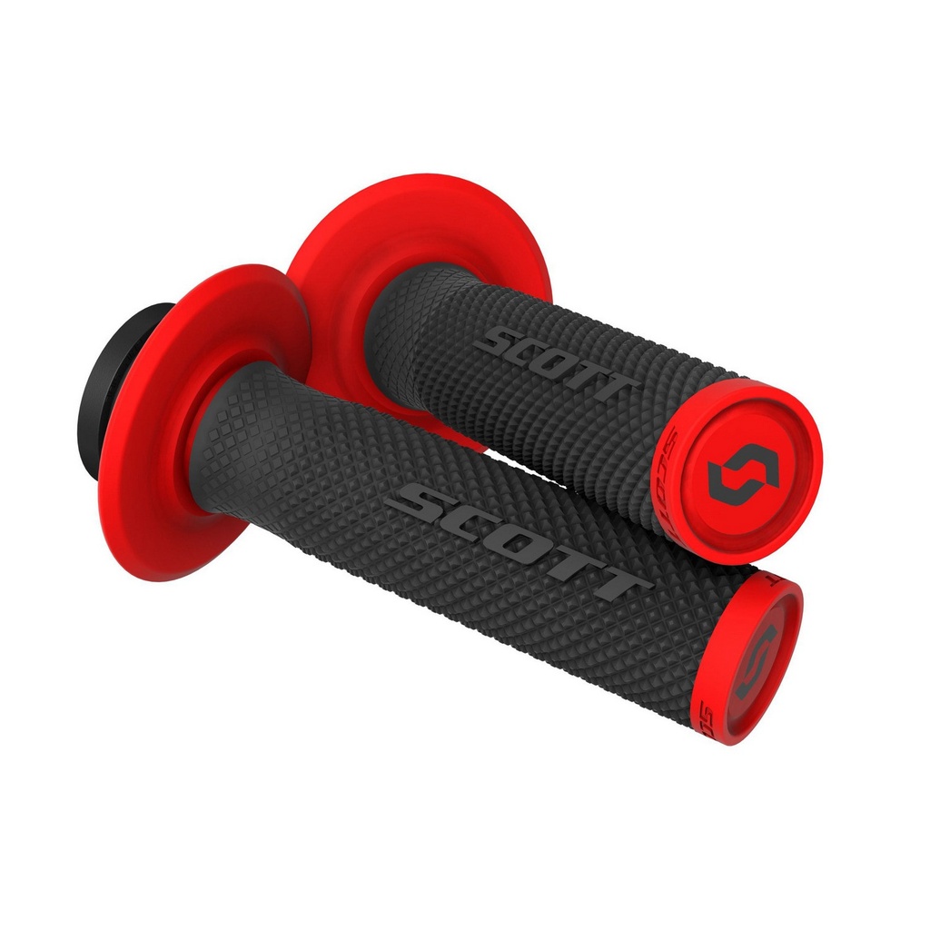 Puños para Moto Scott SX2 Lock On con Cámara Set Negro / Rojo