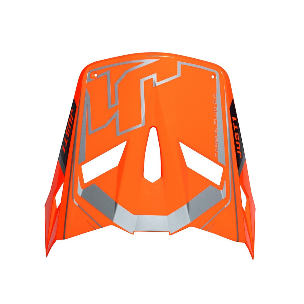 [669001015300500] Recambio Visera JUST1 J-22 Carbon Flúor Naranja Fluor / Gris Plata