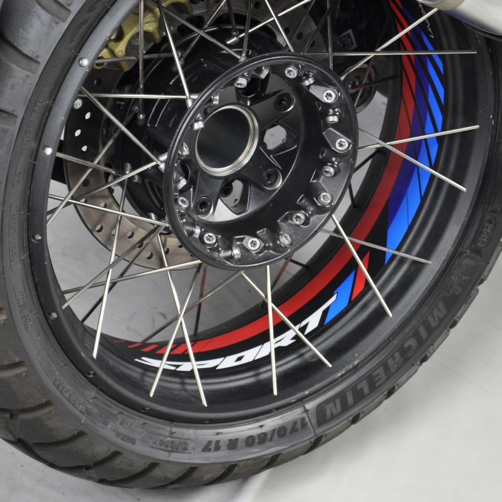 [K47943] Protector Adhesivo Uniracing Llantas BMW R1200GSA 06-18 / R1250GSA 19-21 Negro / Sport