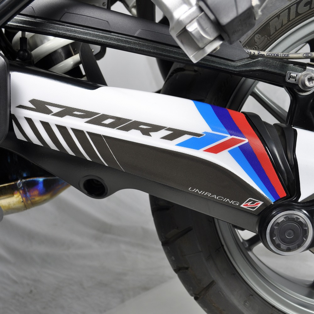 Protector Adhesivo Uniracing Basculante BMW R1200GS / A 13-18 / R1250GS / A 19-21 Blanco / Sport