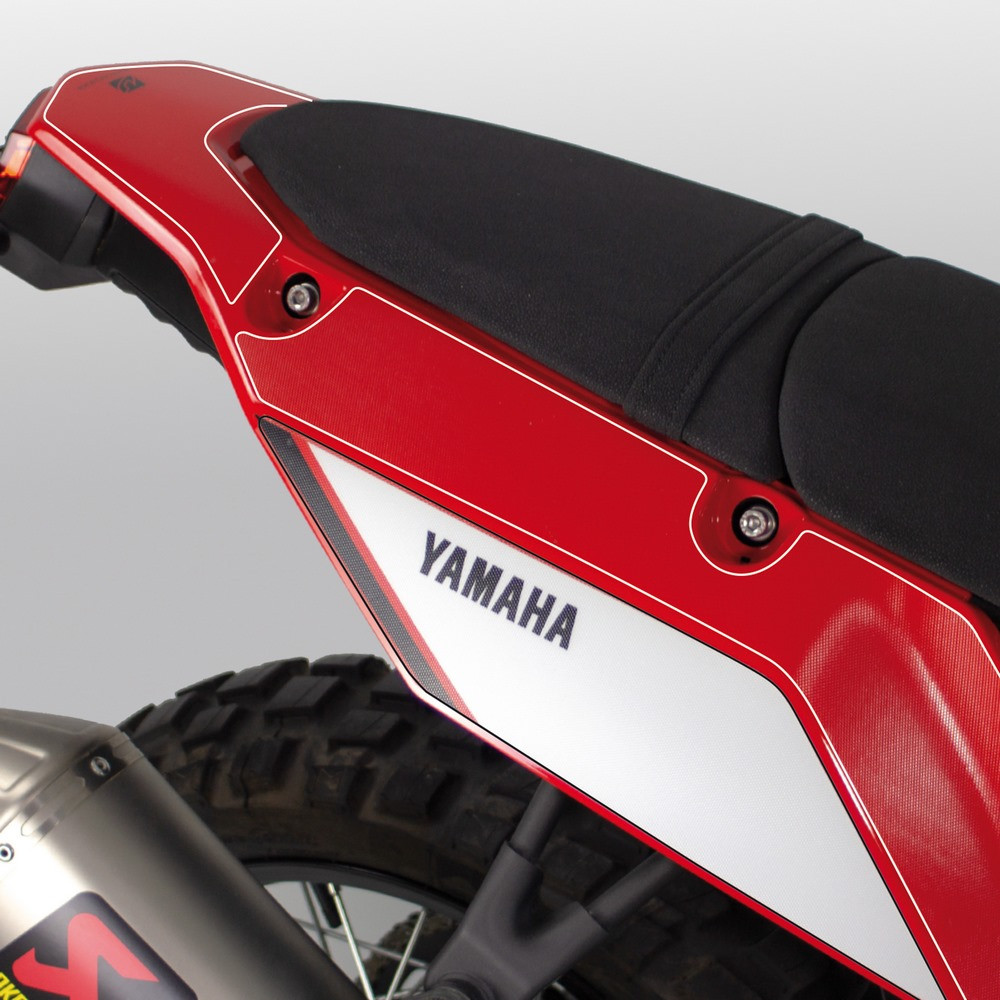 [K48850] Protector Adhesivo Uniracing Posterior y Basculante Yamaha Tenere 700 19-21 Negro / Transparente