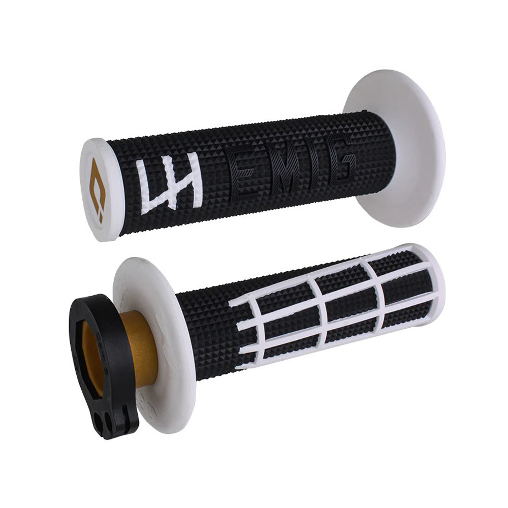 [H36E2BW] Puños ODI Emig 2.0 V2 Lock-On Negro / Blanco
