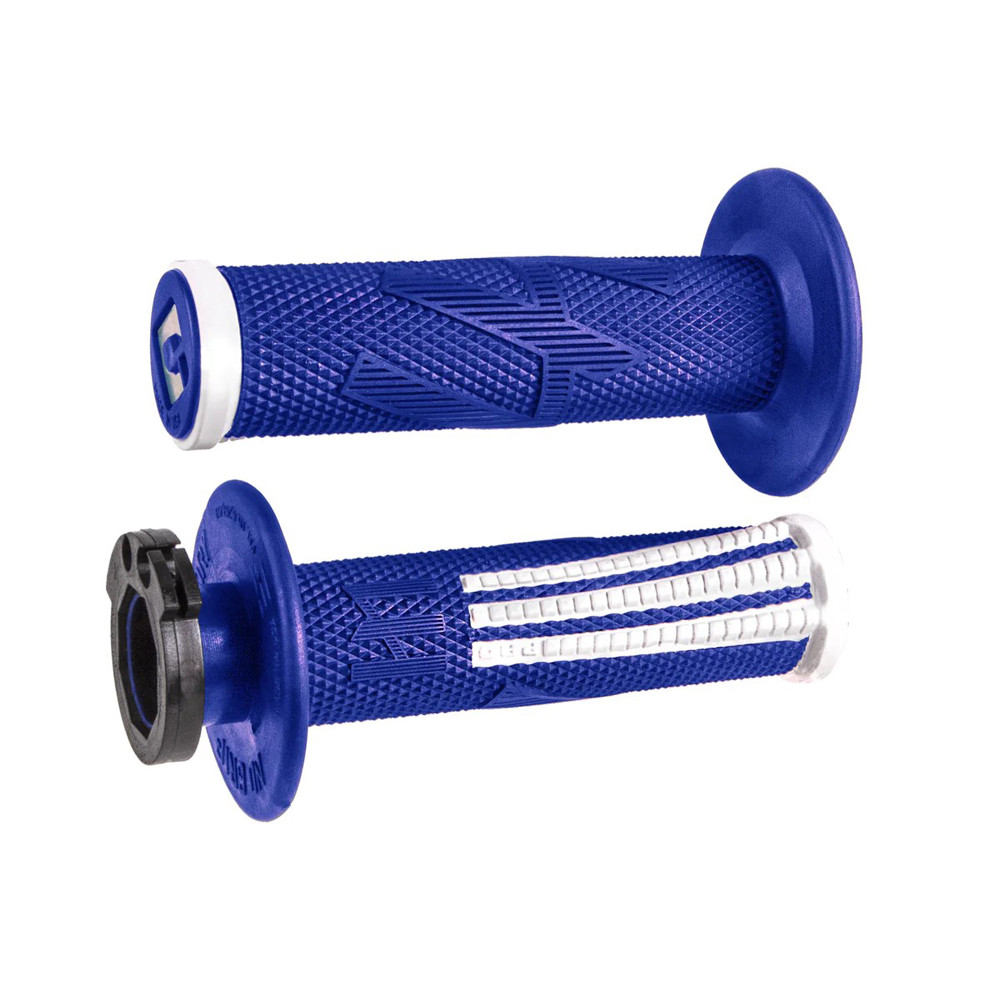 Puños ODI Emig Pro V2 Lock-On Azul / Blanco