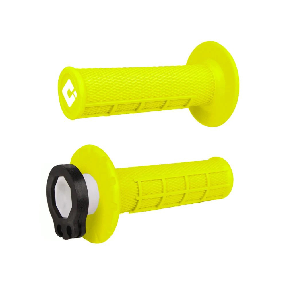 Puños ODI MX V2 Lock-On Half-Waffle Amarillo Fluor