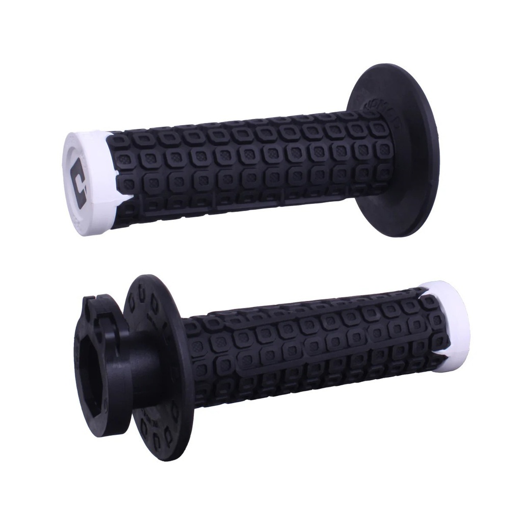Puños ODI Nomad D3O Lock-On Off Road Negro / Blanco / Plata