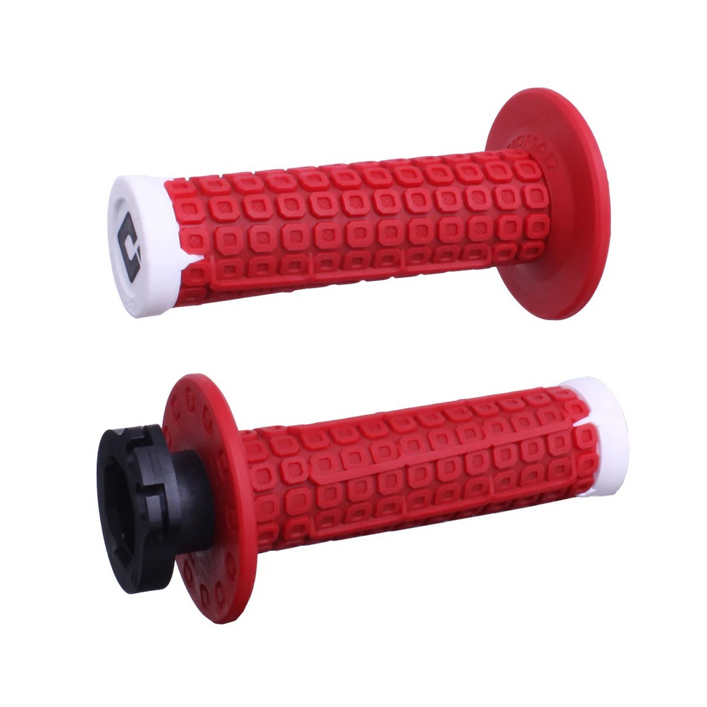 Puños ODI Nomad D3O Lock-On Off Road Rojo / Blanco / Plata