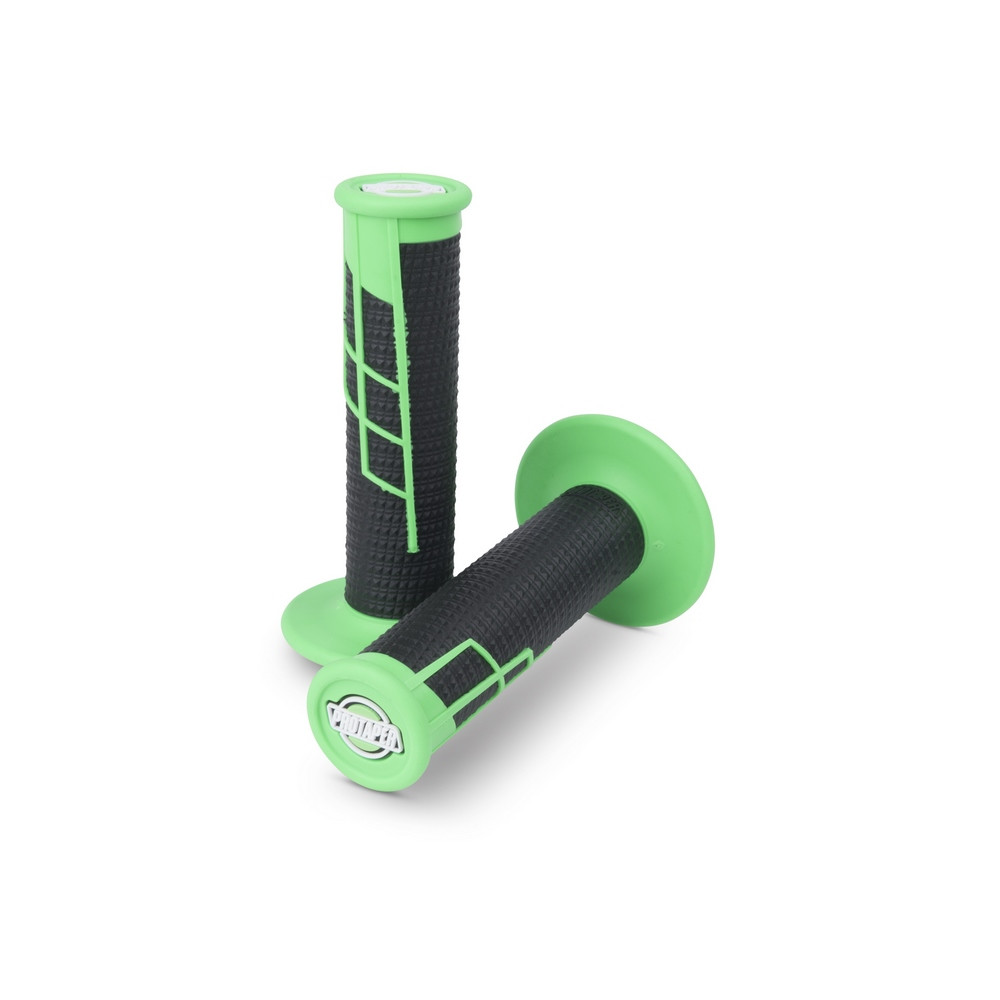[021658] Puños Protaper Clamp On Half Waffle Verde Neon / Negro