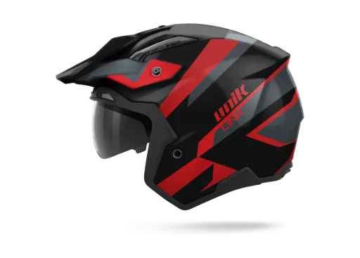Casco Trial Unik Link DV Blueza negro mate/ rojo