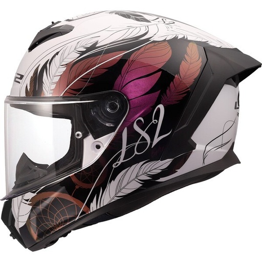 Casco Moto Integral LS2 FF820 Rapid III Boho Blanco Negro Rosa