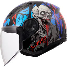 LS2 OF616 AIRFLOW II ZOMBIE II BLUE-06 Negro Rojo