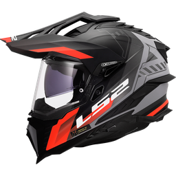 LS2 MX701 EXPLORER HEXA GREY-06 Negro Rojo