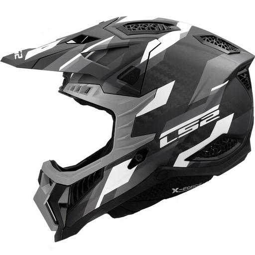 Casco Moto Cross LS2 MX703 X-force Phantom Negro Gris