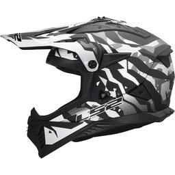 LS2 MX708 FAST II GROTESK GREY-06 Negro