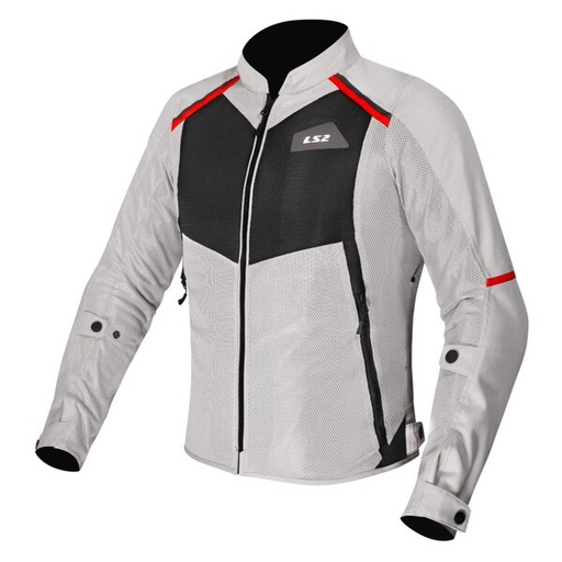 Chaqueta Moto Verano LS2 Breeze Mujer Gris/Negro/Rojo Ventilada CE - outlet cascos