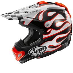 ARAI Casco ARAI MX-V EVO - Flame White - XS Blanco & Blanco & Negro & Rojo