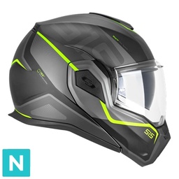 Casco Modular CGM 515S Verso Race Negro Amarillo Flúor Mate