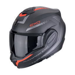 Casco Scorpion Exo-Tech Evo Carbon Cosy Negro Mate-Rojo