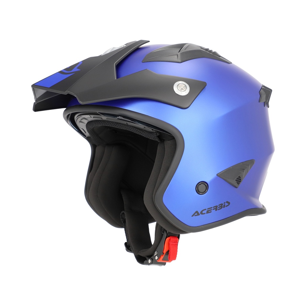 Casco jet pantalla larga Acerbis Jet Aria metalico azul con visera solar interna, en outlet