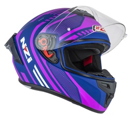 Casco Integral NZI Trendy 3 Stream Connected Dark Azul y Rosa Mate