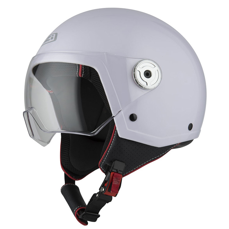 Casco de marca NZI Vintage 3 blanco homologado frente a casco barato homologado, en outlet